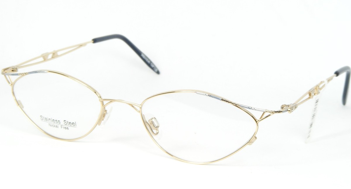 Vintage MEYER OPTIC 366 3 Oro Azul Gafas Marco Cristales 50-18-135 - $66.31