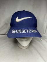 Vintage Nike Georgetown Hoyas Team Sports Adjustable Snap Back Hat Blue - £23.74 GBP