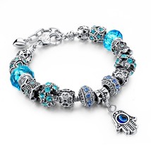 Szelam Red/Blue/Purple Hamsa Charm Bracelets For Women Crystal Beads  Bracelets  - £10.60 GBP