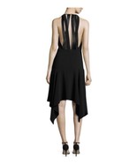 HALSTON HERITAGE SLEEVELESS OPEN BACK HIGH-LOW MIDI DRESS, BLACK, ALL SIZES - £165.79 GBP