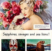Continental Oil Company 1948 Advertisement Sapphires Savages Sea Lions D... - $1,558.99 MXN