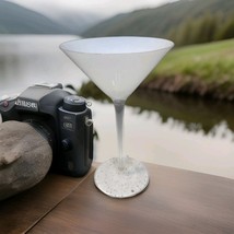 Vintage Martini Cocktail Glass Solid White ONE (1) Clear Steam - $241.39 MXN