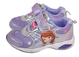 Disney Sofia the First Girl Toddler Shoes Size 7 - Hook n Loop Light up Sneakers - £6.37 GBP