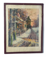 Vintage Winter at the Dear Old Home Framed Print Picture 4750 FAS 10&quot; x 13&quot; - $21.77