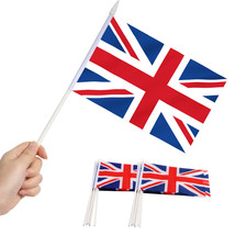 Anley British Union Jack Stick Flag Great Britain 5x8 inch Handheld Mini Flag 12 - £8.50 GBP