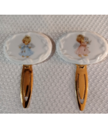 2 Vintage Cleo Wiggins Porcelain Bookmarks - €4,29 EUR