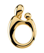 14K Yellow or White Gold Mother and Child® Hollow Back Pendant - €301,17 EUR