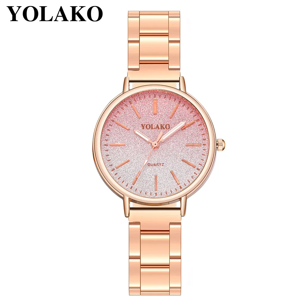 Newest Womens  Fashion Simple Gradient Dial Stainless Steel Strap Ladies Watch W - £117.41 GBP