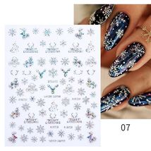 New Year Christmas 3D Nail Sticker Rose Gold Glitter Snowflake Xmas Decoration - $15.39