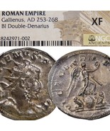 GALLIENUS/VICT GERMANICA Victory on Globe w/ Captives Roman Double Denar... - $332.20 CAD