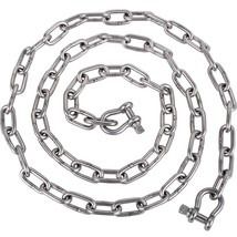 VEVOR Anchor Chain, 6&#39; x 5/16&quot; 316 Stainless Steel Chain, 3/8&quot; Anchor Chain Shac - £57.45 GBP