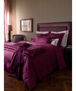 Yves Delorme Reflet Red King Flat Sheet Medallions Sateen Jacquard Rubin... - $190.00