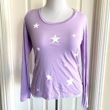 Sundry Long Sleeve Top Womens 2 Lilac Star Print Scoop Neck Cotton Modal... - £15.02 GBP