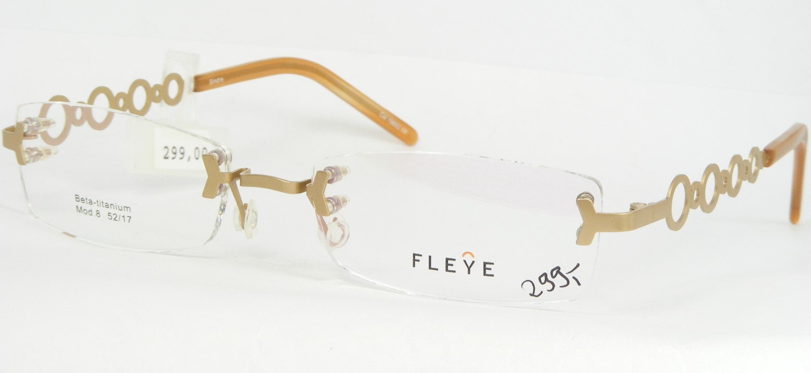 FLEYE Sindre 8 19692 Pallido Oro Unico Occhiali da Sole Beta-Titanium 52... - $175.40