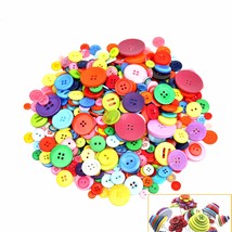 500-700 Pcs Assorted Mixed Color Resin Buttons 2 And 4 Holes Round Craft For Sew - £10.21 GBP