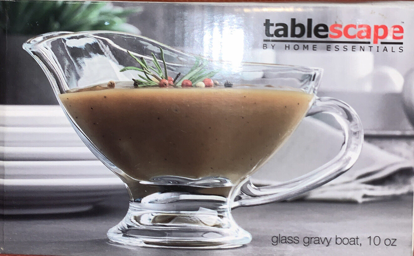 Tablescape By Home Essentials Clear Glass Gravy Boat 10 Oz - £9.31 GBP