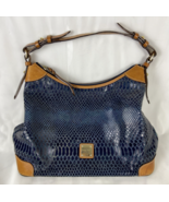 Vintage Dooney &amp; Bourke Blue Snakeskin Leather Erica Hobo Shoulder Bag - $97.43 CAD
