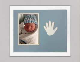 Childrens Blue Handprint Infant Boy Photo Frame 8x10 Hold 4x6 Photo - £22.78 GBP