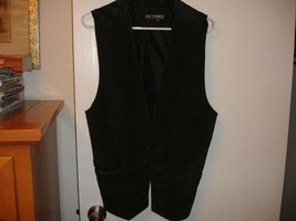 Vest leather Vintage 1980&#39;s  black large excellent - £19.35 GBP