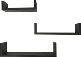 Floating U Shelves, Espresso Finish, 17 In. X 4 In. X 4 In., Ewei&#39;S, Es. - £25.53 GBP