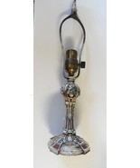 Antique Nicely Decorated Cast Metal Table Lamp...Narrow, Tall Harp...No Shade - $62.50