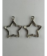 Two Vintage Silver Tone Star Shaped Pendants - $10.40