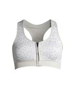 Avia Women&#39;s Seamless Zip Front Medium Support Sports Bra Silver Size Small - $8.85