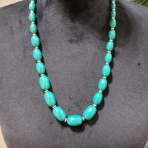 Womens Fashion Chunky Green Rhinestones Beaded Collar Necklace with Round Clasp - $24.75