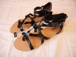 Women&#39;s Mixit  Goddess Gladiator Strap Sandals Black Size 6 NEW - £12.56 GBP