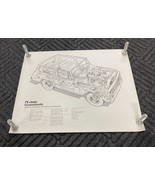 Vintage Jeep Commando Diagram Spec Poster Discolored on Back SHIPPED ROLLED - $47.96