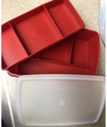VINTAGE TUPPERWARE Tuppercraft RED Stow-N-Go Storage Hobby Container  76... - £7.96 GBP