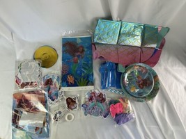Little Mermaid Black Ariel Party Birthday Supply Bundle for 189pic - £17.58 GBP