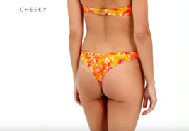 Vi X Swim Lowana Mustard Floral Basic Cheeky Bikini Bottom (M) - £75.13 GBP