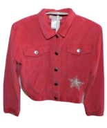 American Girl Little Girls Jacket Size Small Corduroy Lightweight Pink Star - £14.22 GBP