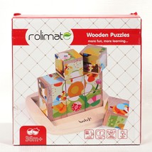 Rolimate Educational Wooden Cube Block Puzzle non-toxic Preschool baby 36m+ - £14.21 GBP