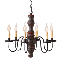 6 Arm &quot;Gettysburg&quot; Colonial Chandelier Light - Textured Espresso Finish Usa Made - £364.72 GBP