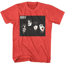 Kiss Red Faces Men&#39;s T Shirt Glam Rock Band Album Concert Tour Merch - £20.79 GBP+