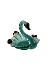 Hand Blown Swan Bird Blue Dish Cristales de Chihuahua CD Juarez Made in Mexico  - £29.73 GBP