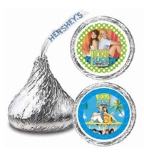 216 Teen Beach B-day Party Hershey Kisses Stickers Thank You Party Favors - £9.46 GBP