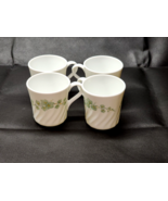 Vintage CORNING USA CALLAWAY Green Ivy Coffee Swirl Cups Mugs - MINT Set... - $21.92 CAD