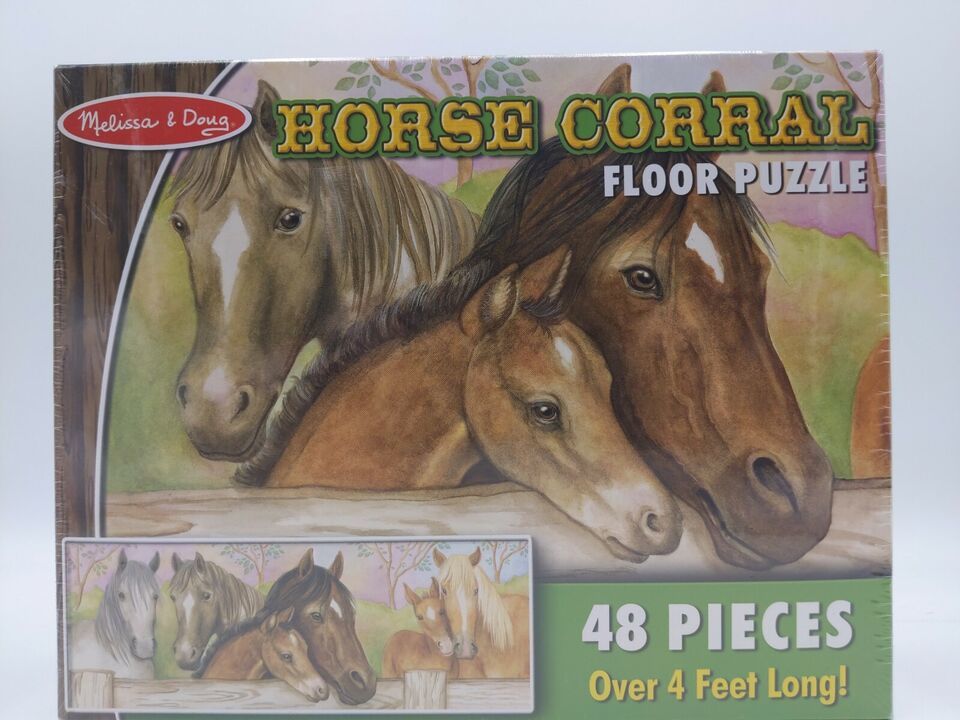 Primary image for NEW!! Melissa & Doug HORSE CORRAL Floor PUZZLE 48 Pieces 4 Feet Long UnOpen TOY!
