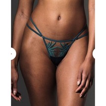 Thistle And Spire Brooklyn Haze Thong Sheer Floral Emerald Toffee Green ... - £15.11 GBP