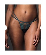 Thistle And Spire Brooklyn Haze Thong Sheer Floral Emerald Toffee Green ... - £15.09 GBP