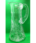 Hand Cut 24% Lead Crystal Pitcher Made In Poland Crystal Clear Ind.  10&quot;... - £31.38 GBP