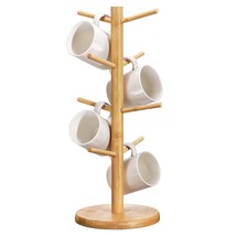 Coffee Mug Tree With 8 Hooks, Mug Tree Stand, Bamboo Coffee Cup Holder, Countert - £31.96 GBP