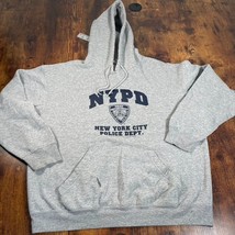 Retro NYPD Gray New York City Graphic Print Knit Hoodie Sweatshirt Adult... - $24.74