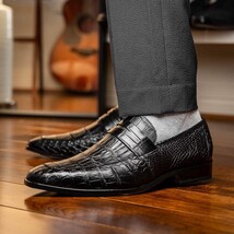 Matteo Genuine Alligator Slip-On Loafer Black image 6
