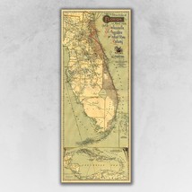 16&quot; X 36&quot; Map Of Jacksonville Florida Vintage Poster Wall Art - $67.99