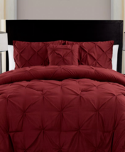 VCNY HOME Carmen Pintuck 4 Piece Queen Comforter Set-Burgundy T4103831 - £41.11 GBP