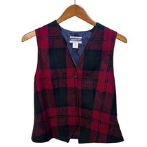 Vintage Pendleton 100% Virgin Wool Vest Women&#39;s Petite Size 8 Holiday Plaid - £16.23 GBP